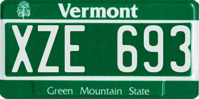 VT license plate XZE693