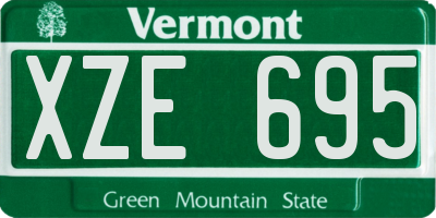 VT license plate XZE695