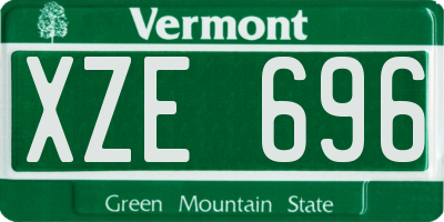 VT license plate XZE696