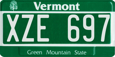 VT license plate XZE697