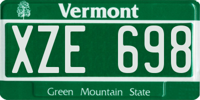 VT license plate XZE698