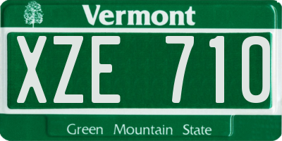 VT license plate XZE710