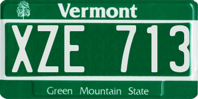 VT license plate XZE713