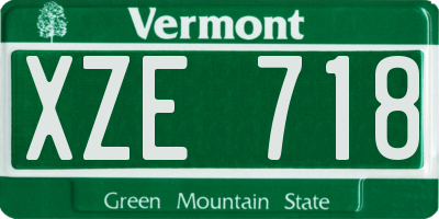 VT license plate XZE718