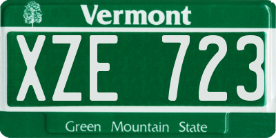 VT license plate XZE723