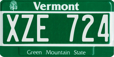 VT license plate XZE724