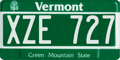 VT license plate XZE727