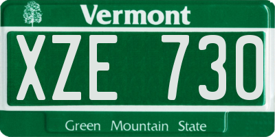 VT license plate XZE730