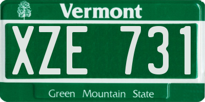 VT license plate XZE731