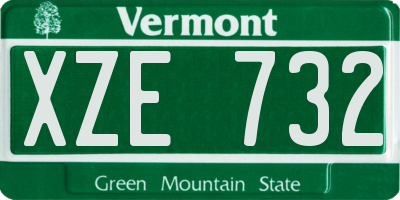 VT license plate XZE732