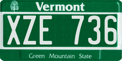 VT license plate XZE736