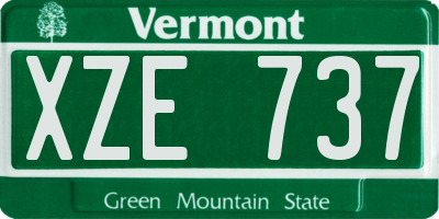 VT license plate XZE737