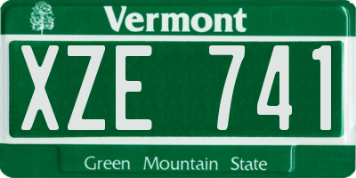 VT license plate XZE741