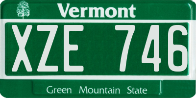 VT license plate XZE746