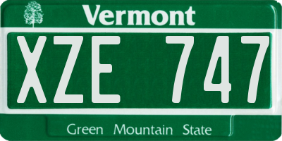 VT license plate XZE747