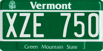 VT license plate XZE750