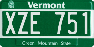 VT license plate XZE751