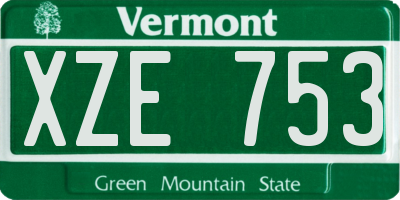 VT license plate XZE753