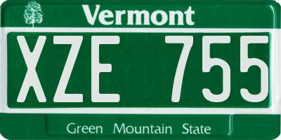 VT license plate XZE755