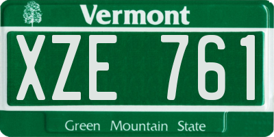 VT license plate XZE761