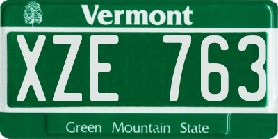 VT license plate XZE763