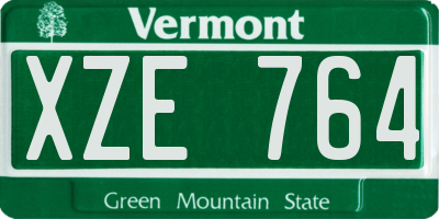 VT license plate XZE764