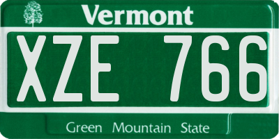 VT license plate XZE766