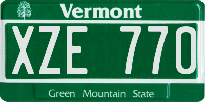 VT license plate XZE770