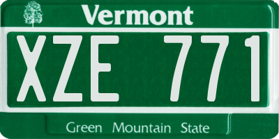 VT license plate XZE771