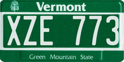 VT license plate XZE773