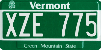 VT license plate XZE775
