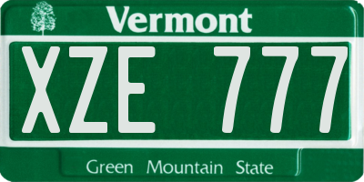 VT license plate XZE777