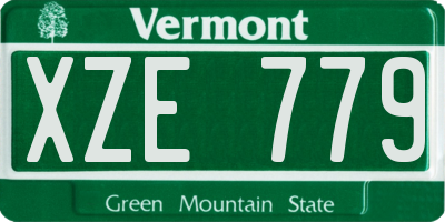 VT license plate XZE779