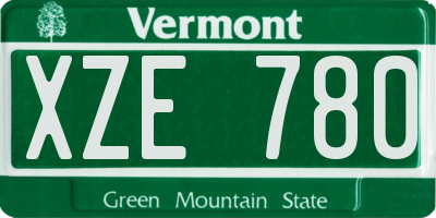 VT license plate XZE780