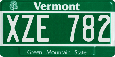VT license plate XZE782