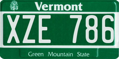 VT license plate XZE786