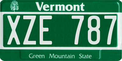 VT license plate XZE787