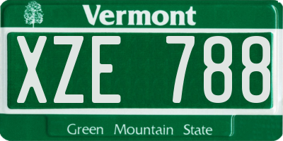 VT license plate XZE788