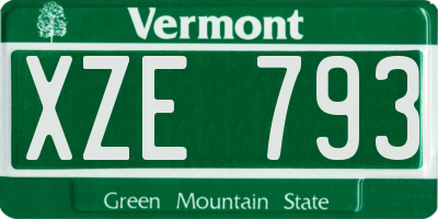 VT license plate XZE793