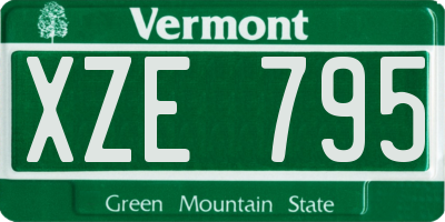 VT license plate XZE795