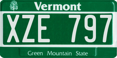 VT license plate XZE797