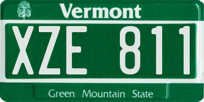 VT license plate XZE811