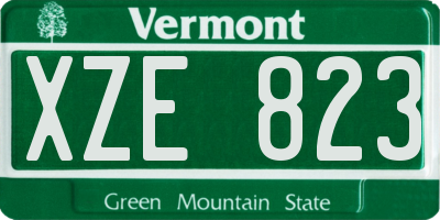 VT license plate XZE823