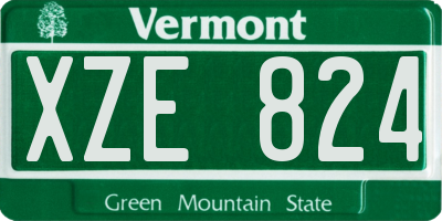 VT license plate XZE824