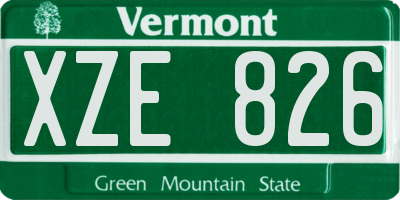 VT license plate XZE826