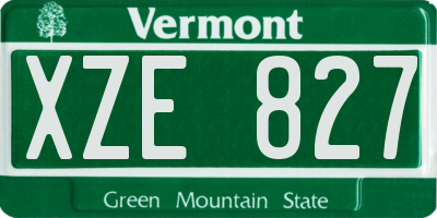 VT license plate XZE827