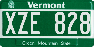 VT license plate XZE828