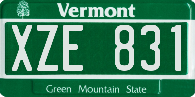 VT license plate XZE831
