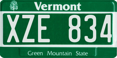 VT license plate XZE834