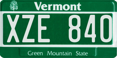 VT license plate XZE840